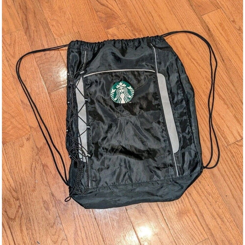 Starbucks Black Coffee Bag Cinch Bag Drawstring Bag Latte Espresso Side‎ Cord